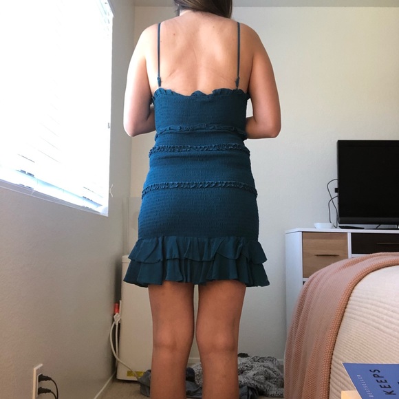 Mini dress with ruffle - Picture 4 of 4